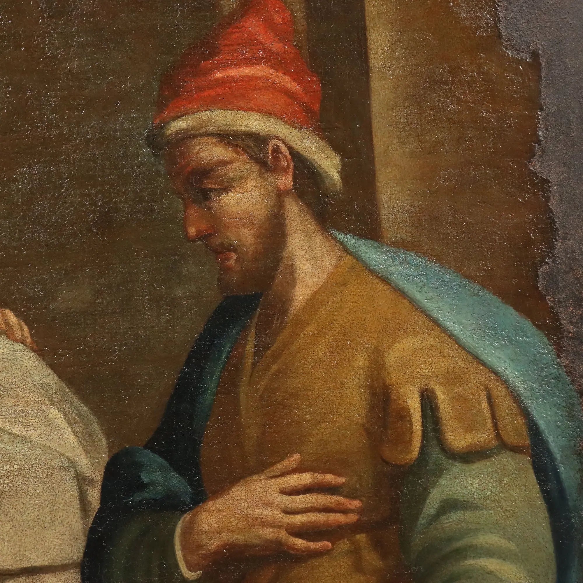 Antique Painting The Visitation Oil on Canvas XVII-XVIII Century