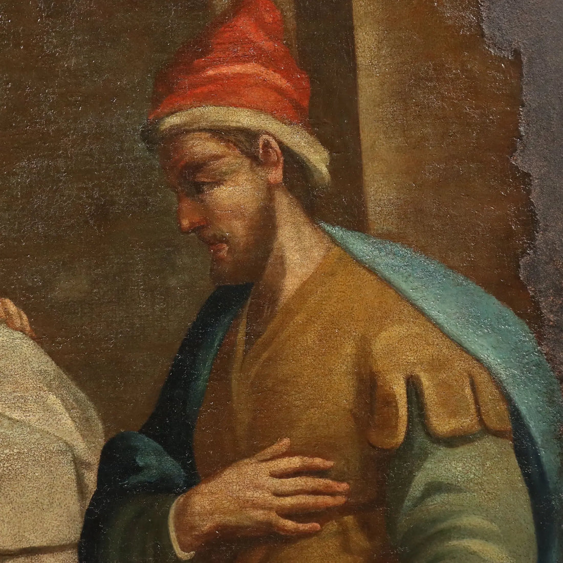 Antique Painting The Visitation Oil on Canvas XVII-XVIII Century