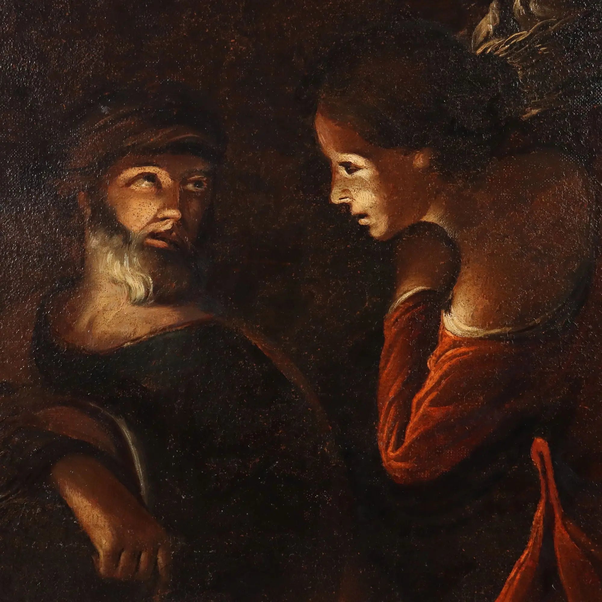 Antique Painting Nativity Oil on Canvas Italy Early XVIII Century