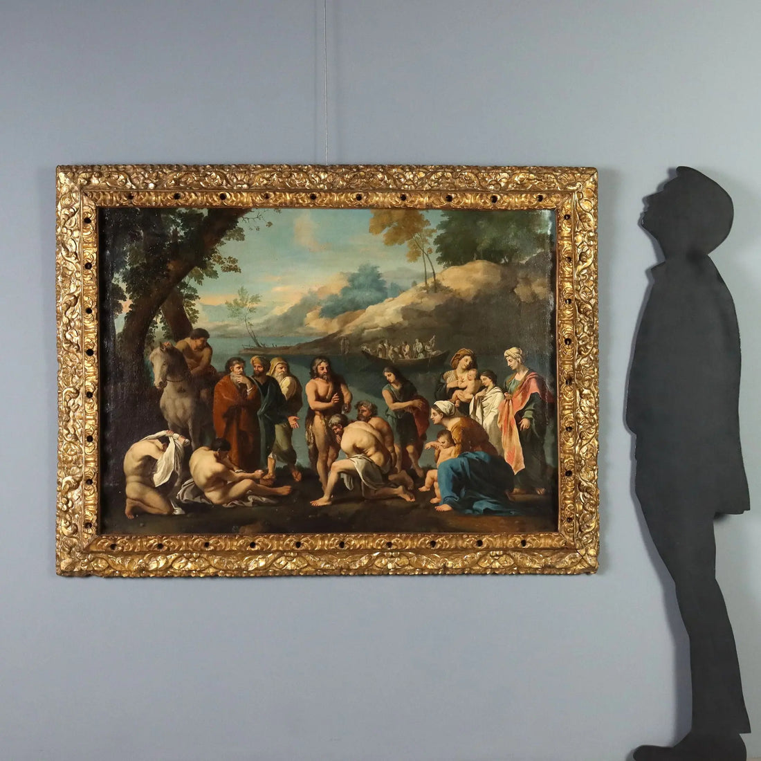 Antique Painting St. John Oil on Canvas France XVII-XVIII Century