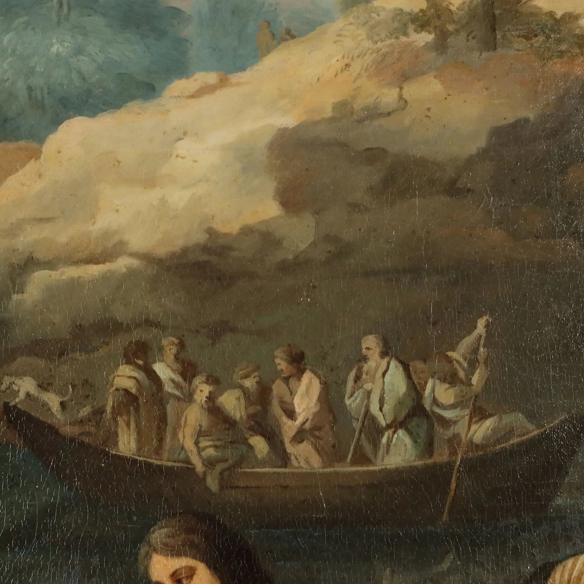 Antique Painting St. John Oil on Canvas France XVII-XVIII Century