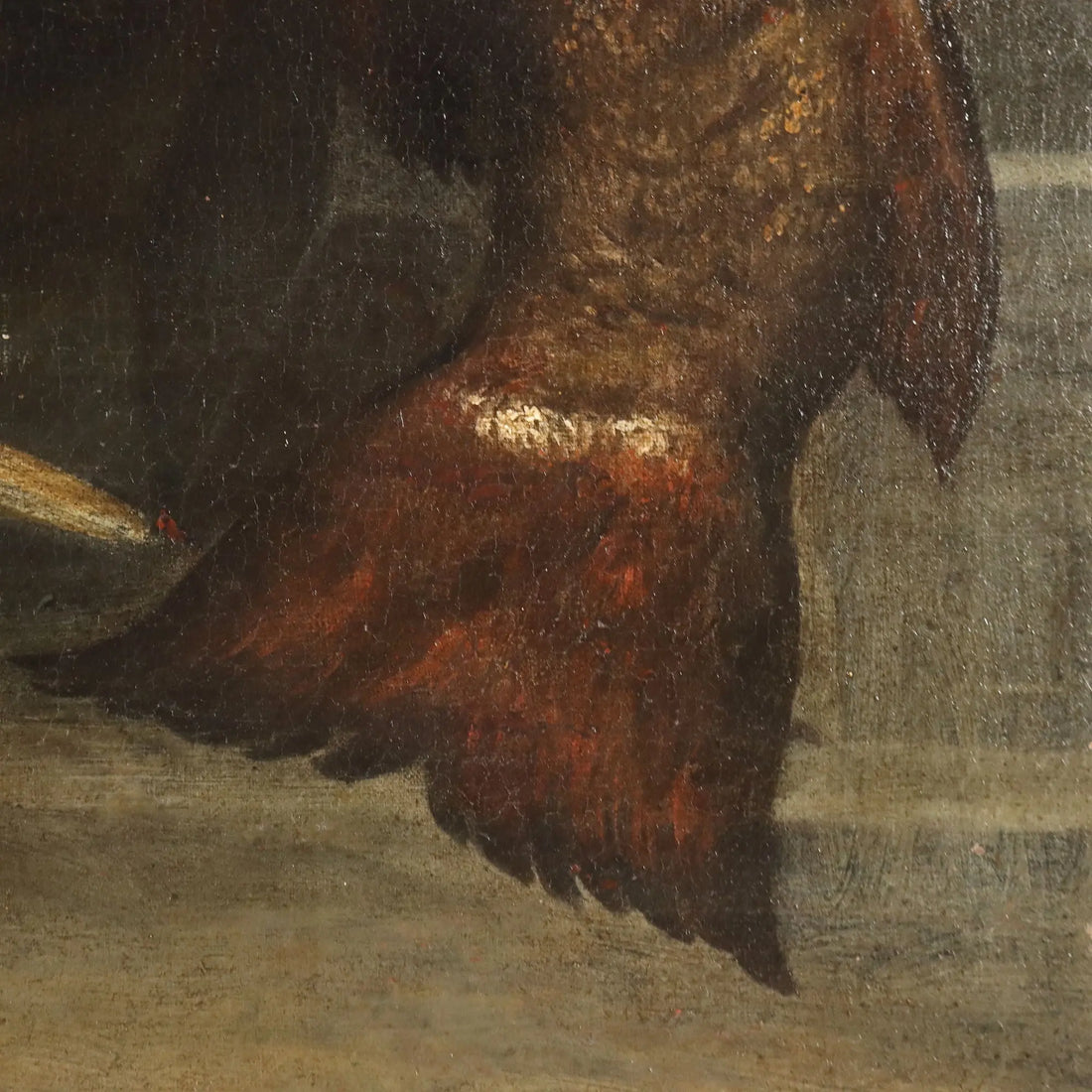 Antique Painting Still Life with Fishes and Snails Oil on Canvas '600-'700