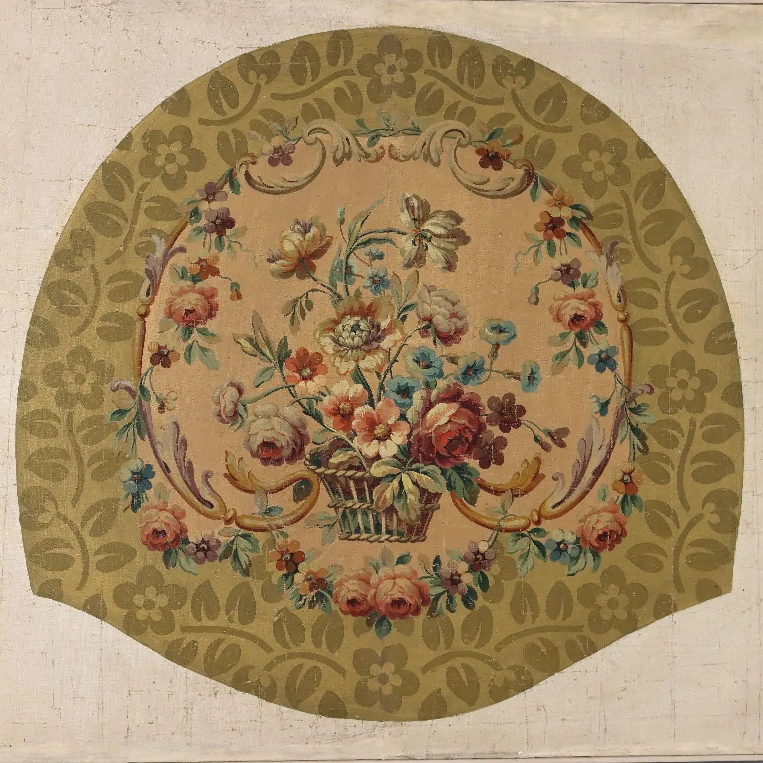 Modern Painting Flower Decorations Oil on Canvas Italy XX Century