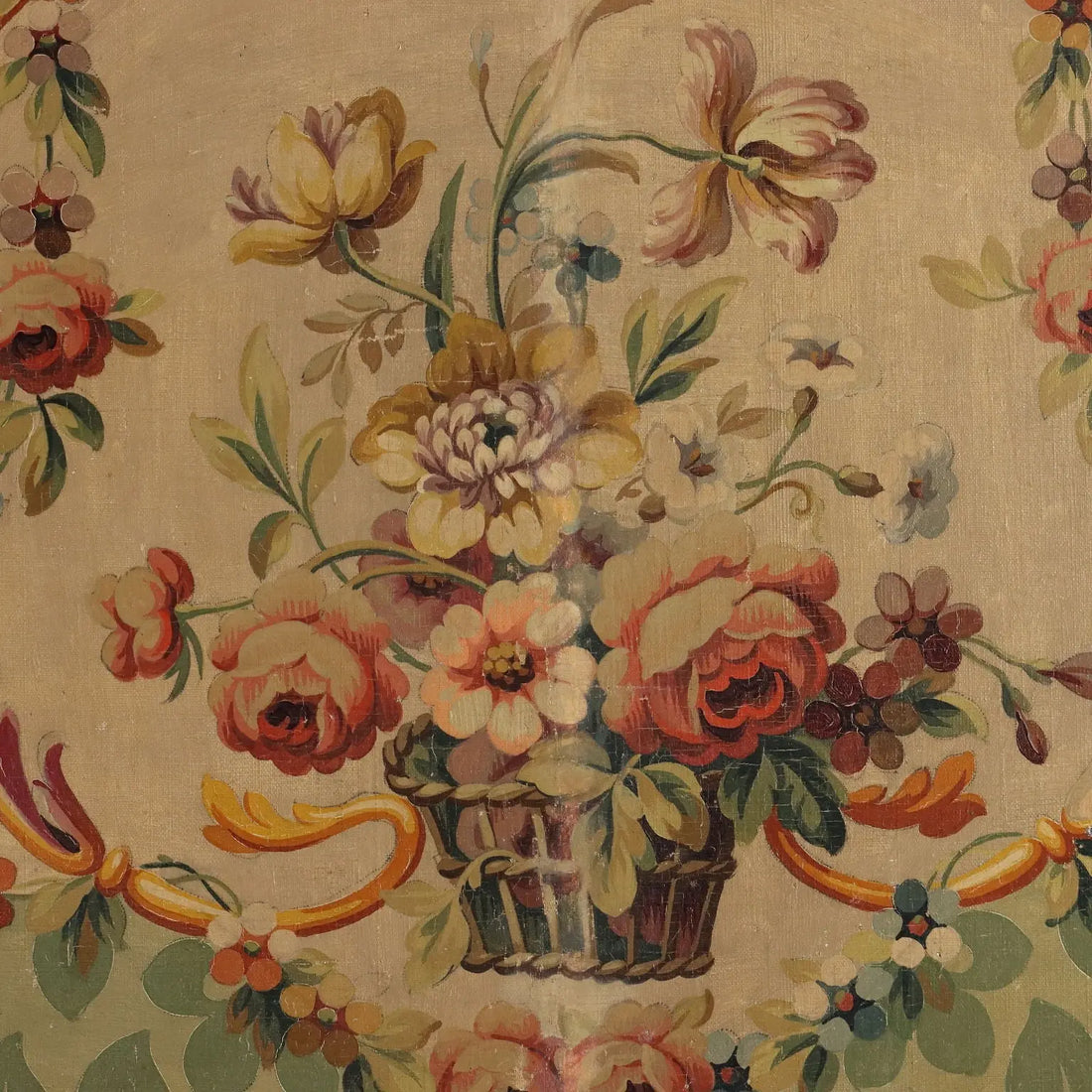 Modern Painting Flower Decorations Oil on Canvas Italy XX Century