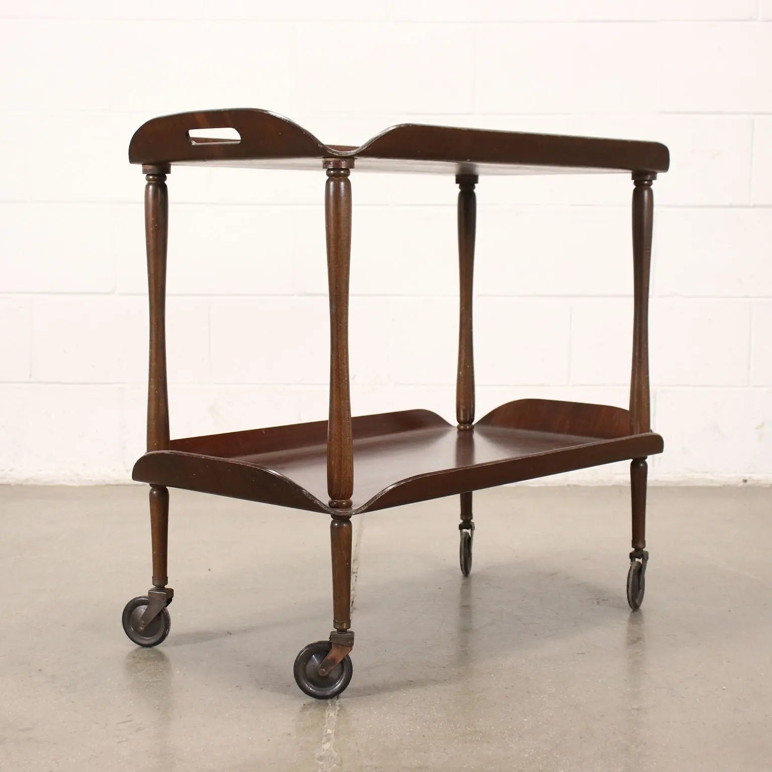 Vintage 1950s Italian Service Cart Beech Plywood | Modernism | Complements