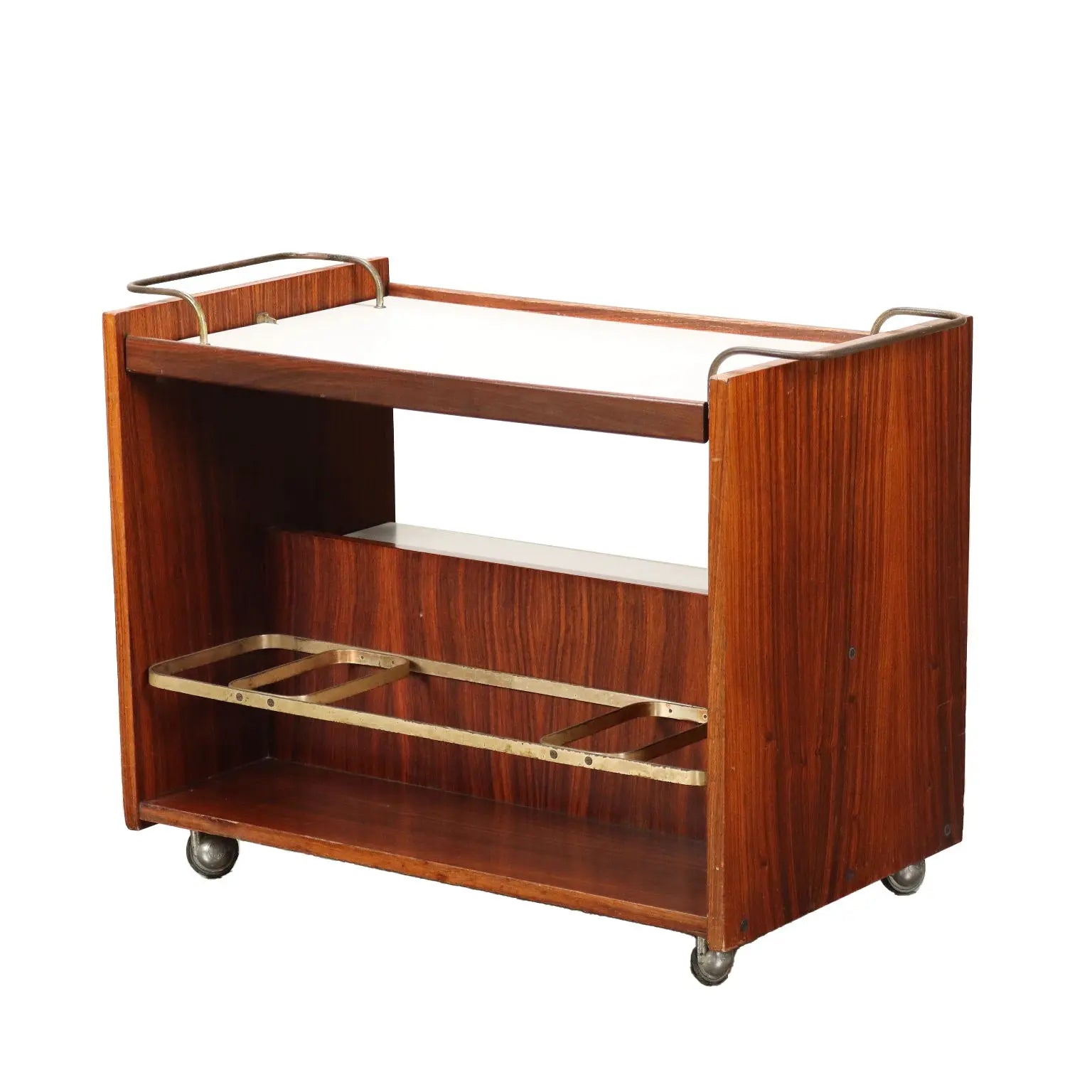Service Trolley Exotic Wood Italy 1960s | Modernism | Complements