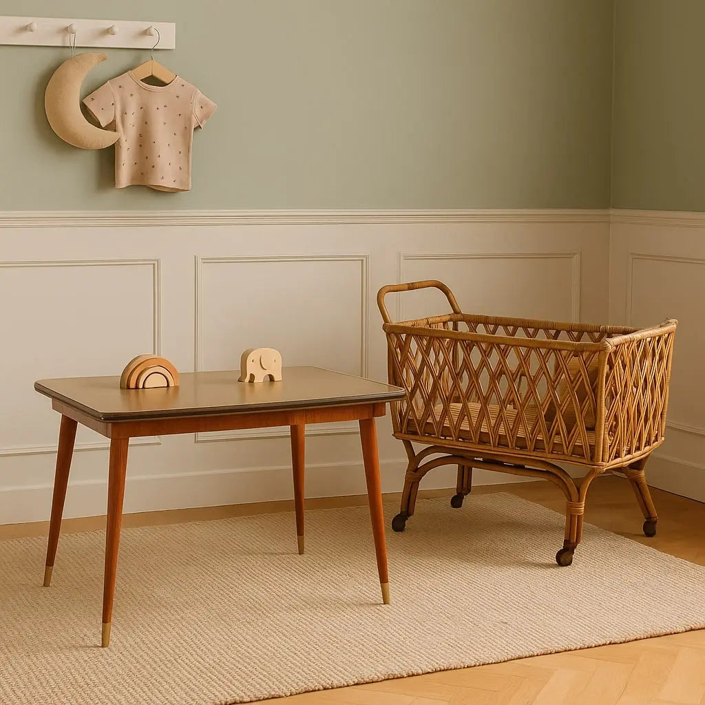 Vintage Cradle from the 1960s Bamboo Structure Complement Furnishing | Modernism | Complements