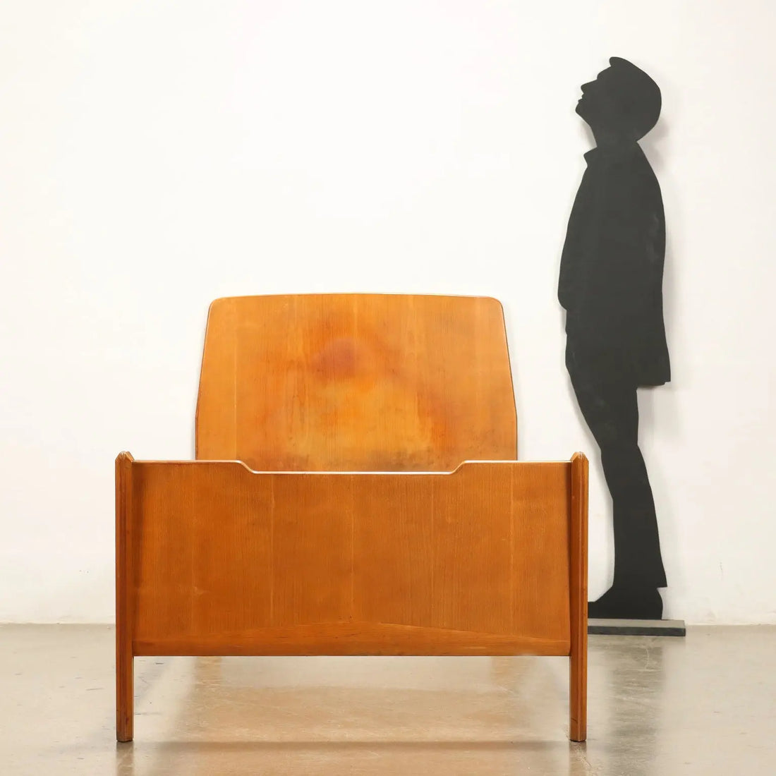 Vintage Single Bed Ash Veneered Wood Italy 1950s | Modernism | Complements