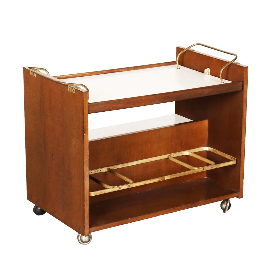 Vintage Kitchen Trolley Laminate Walnut Veneer Design 1970s | Modernism | Complements