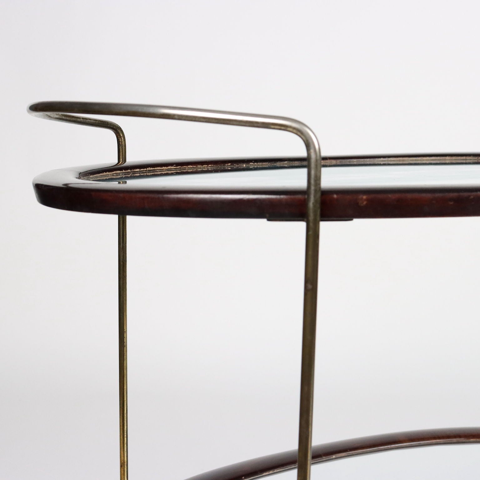 Vintage Service Trolley Stained Wood Glass Italy 1950s | Modernism  Complements