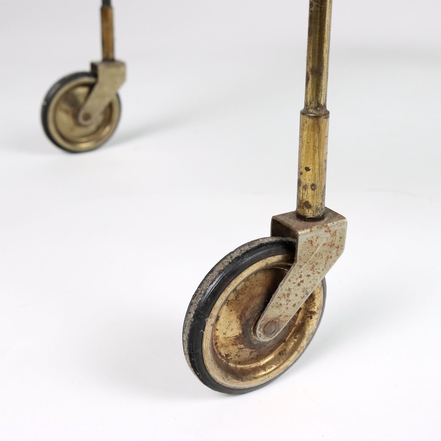 Vintage Service Trolley Stained Wood Glass Italy 1950s | Modernism  Complements