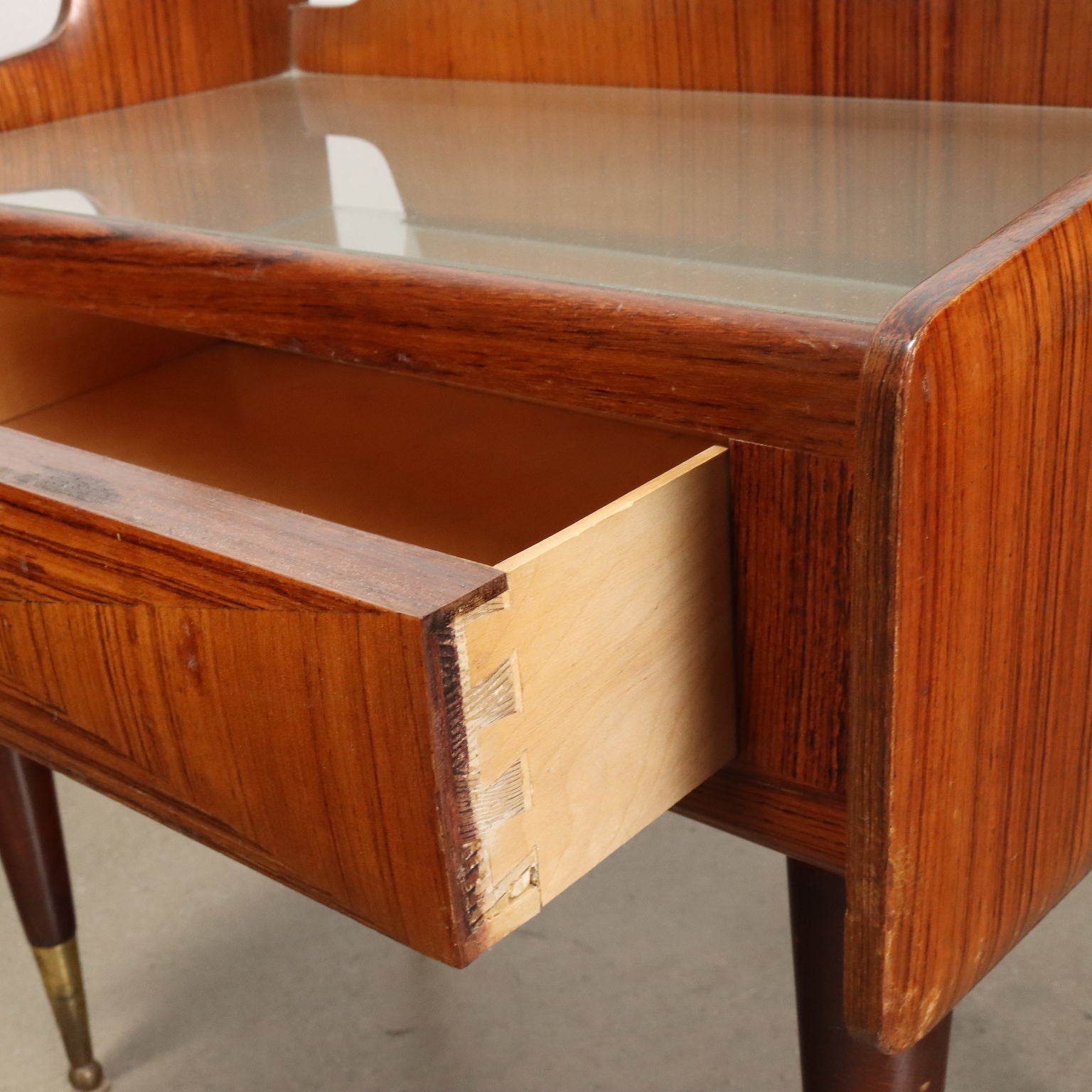 Pair of Vintage 1950s-60s Bedside Tables Exotic Wood Italy | Modernism  Complements