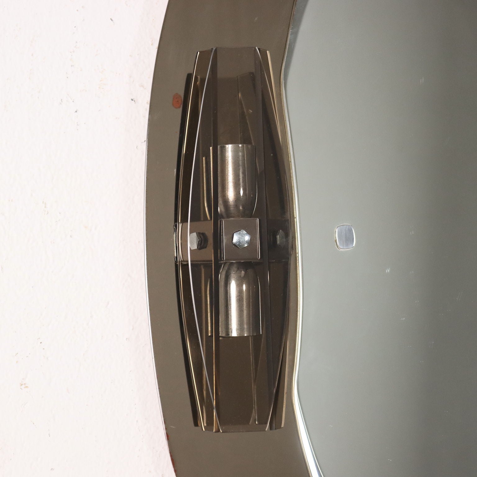 Vintage 1960s Wall Mirror with Wall Lamps Glass Italy | Modernism  Complements