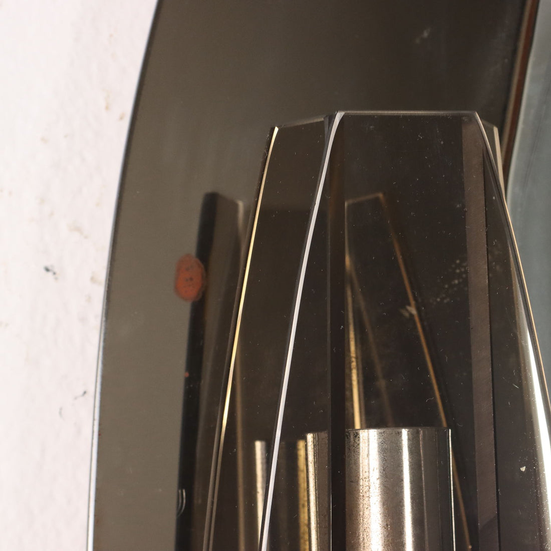 Vintage 1960s Wall Mirror with Wall Lamps Glass Italy | Modernism  Complements