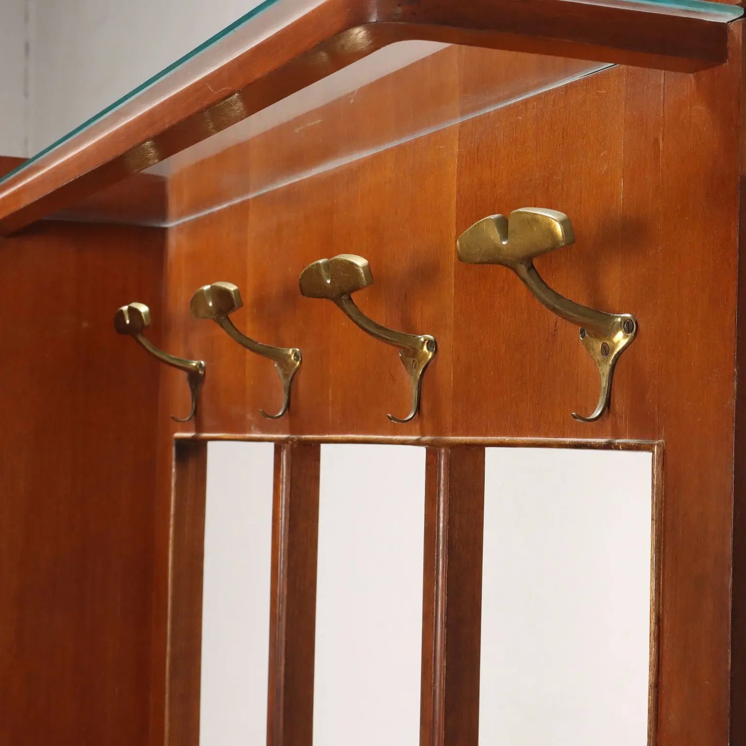 Vintage 1940s Coat Stand Mahogany Veneer Italy | Modernism | Complements