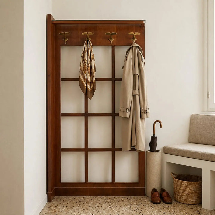 Vintage 1940s Coat Stand Mahogany Veneer Italy | Modernism | Complements