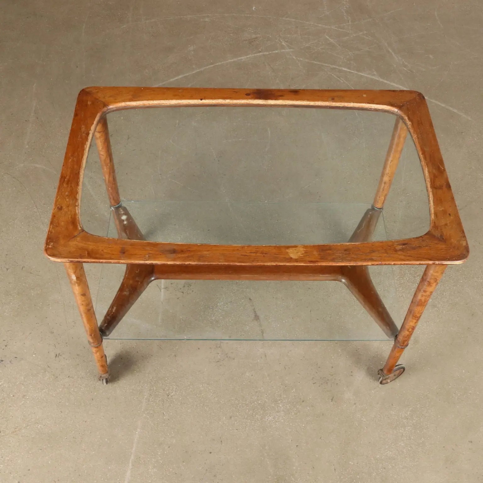 Vintage 1950s Kitchen Trolley Beech Glass Italy | Modernism | Complements