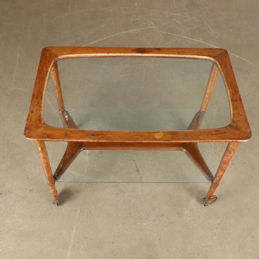 Vintage 1950s Kitchen Trolley Beech Glass Italy | Modernism | Complements