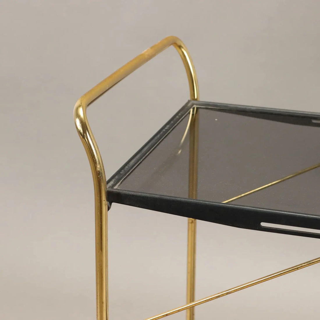 Vintage 1980s Foldable Serving Cart Metal Italy | Modernism | Complements