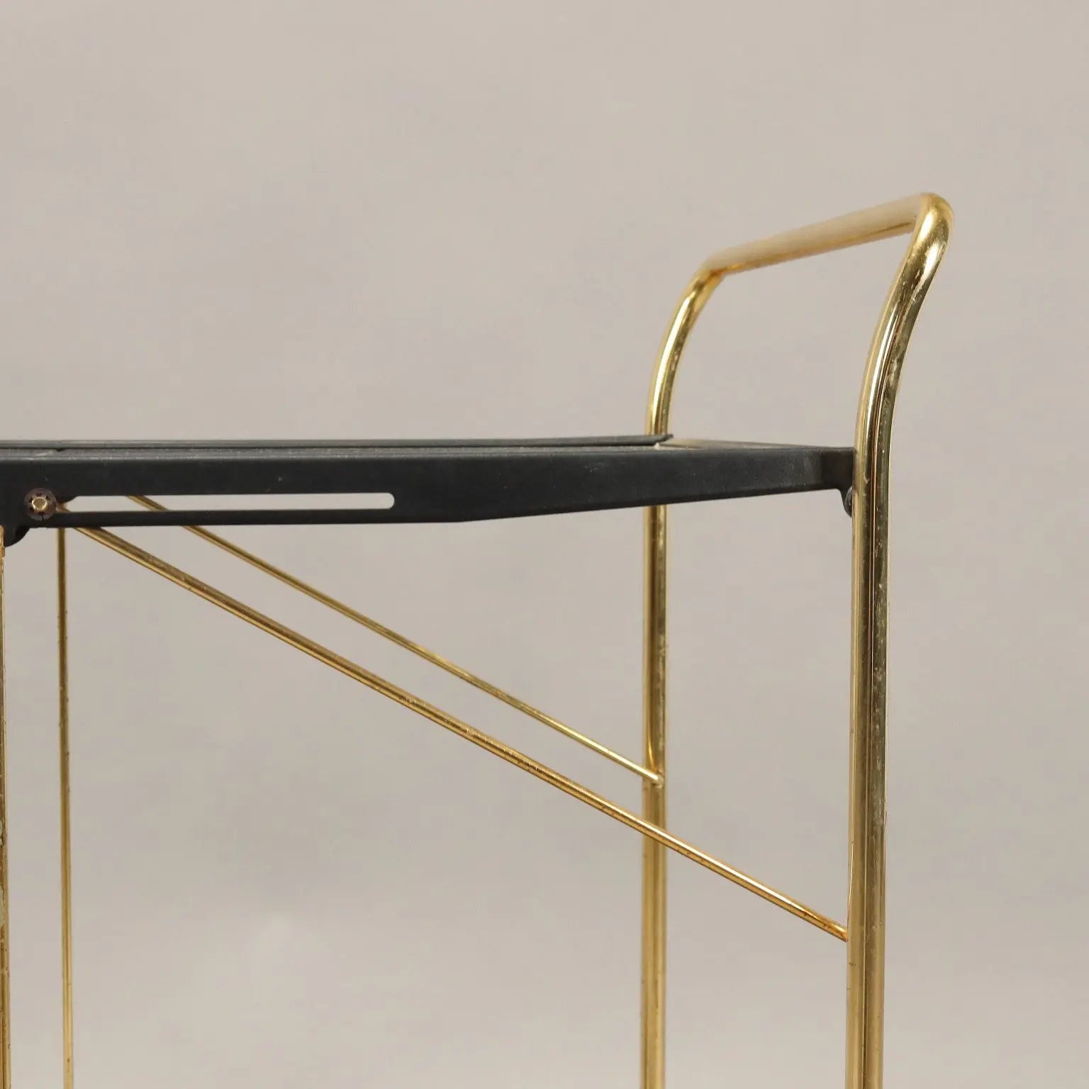 Vintage 1980s Foldable Serving Cart Metal Italy | Modernism | Complements