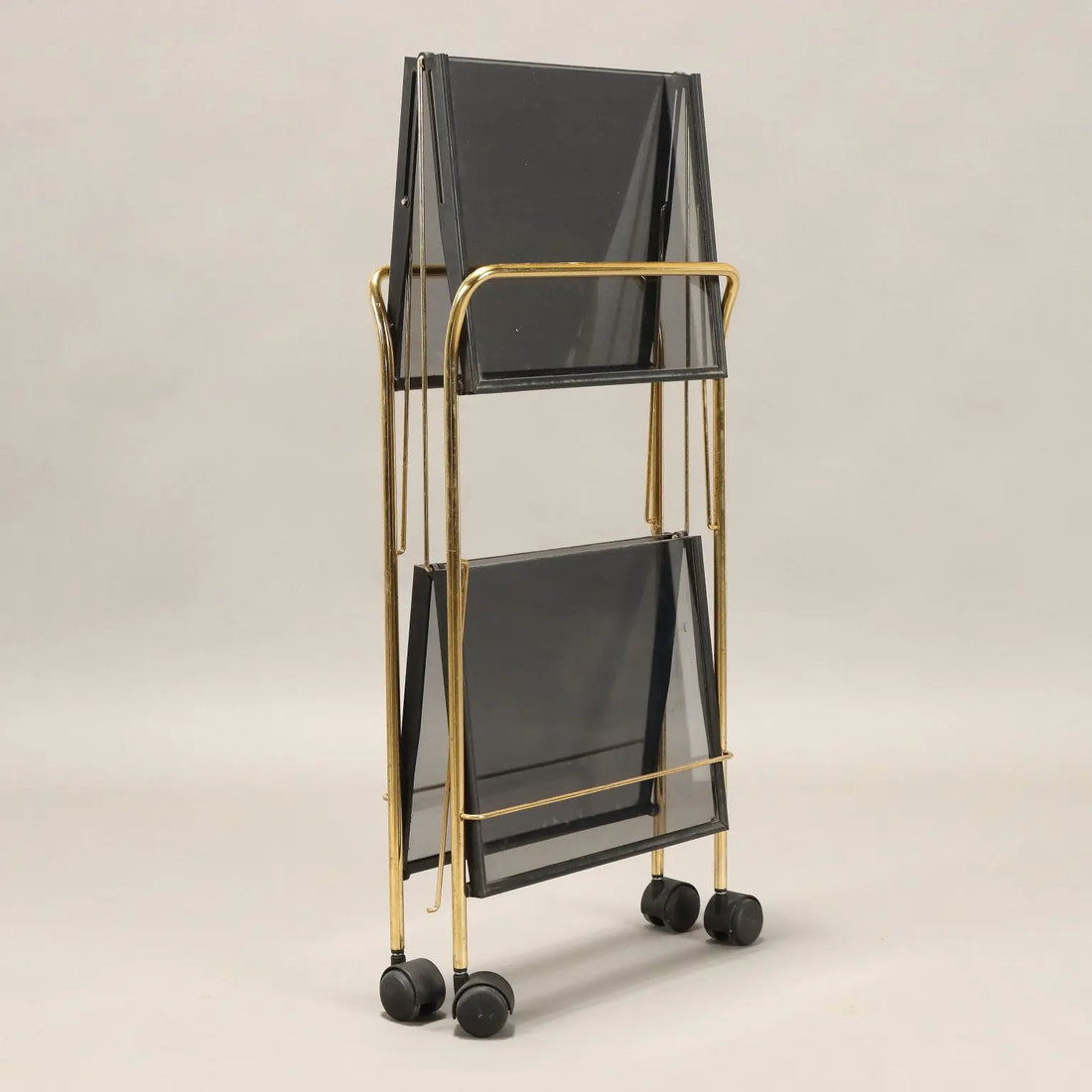 Vintage 1980s Foldable Serving Cart Metal Italy | Modernism | Complements