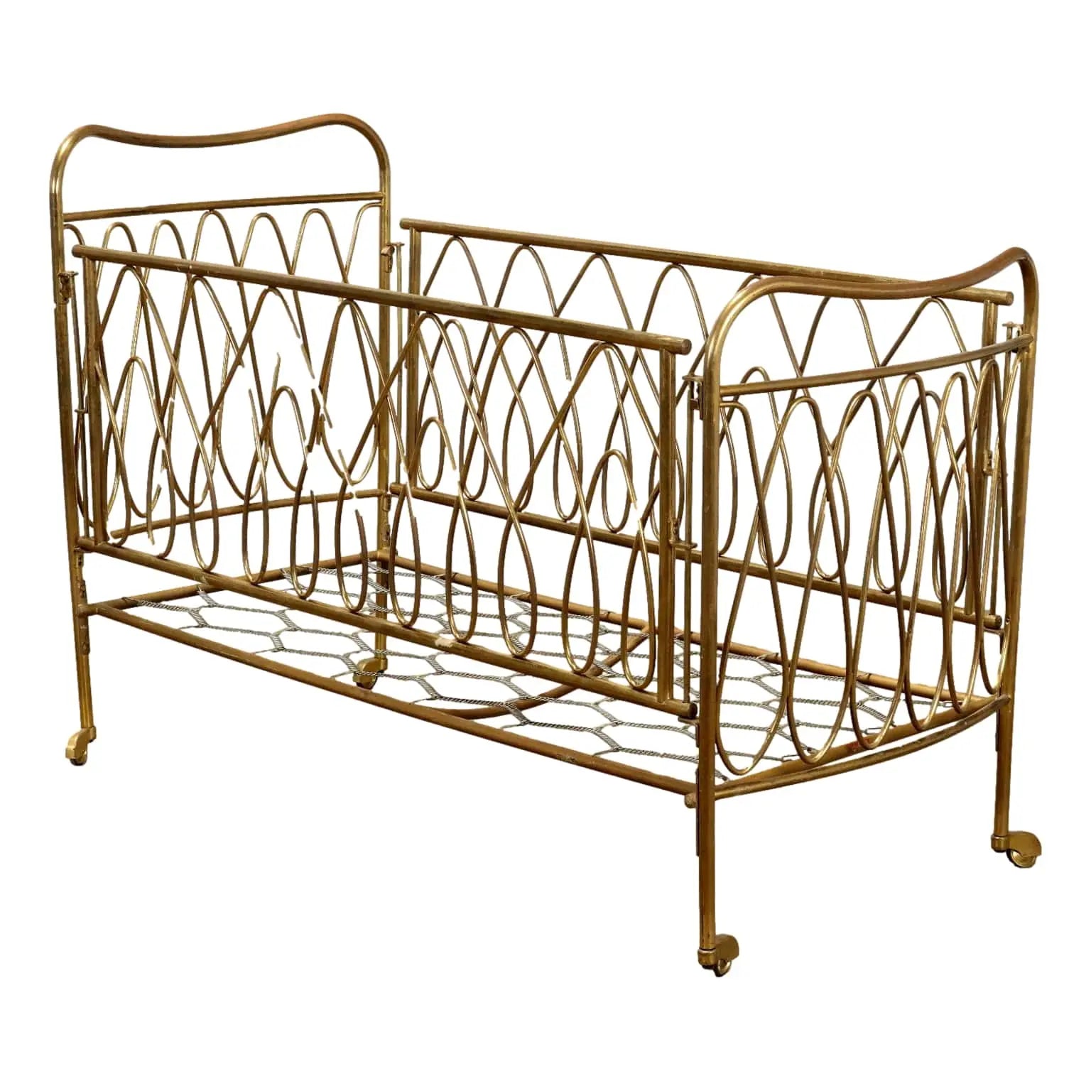 Vintage 1950s Children's Bed Brass Italy | Modernism | Complements