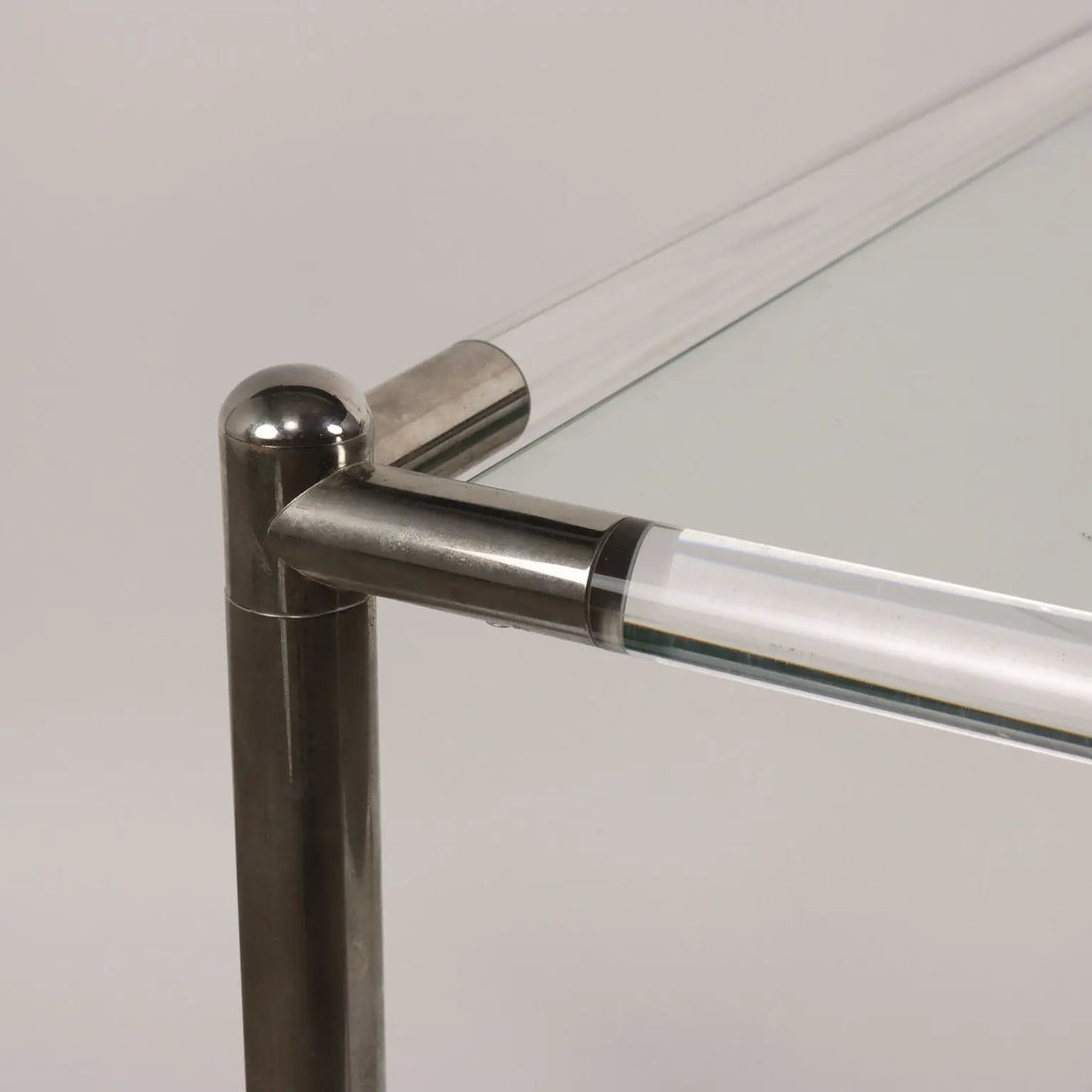 Vintage Service Cart Glass Chromed Metal Italy 1980s | Modernism | Complements