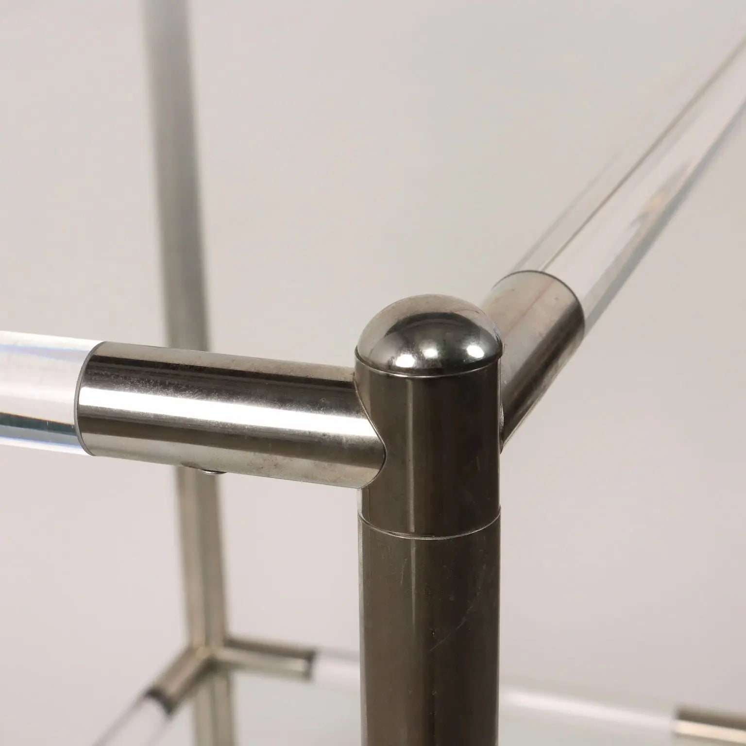 Vintage Service Cart Glass Chromed Metal Italy 1980s | Modernism | Complements