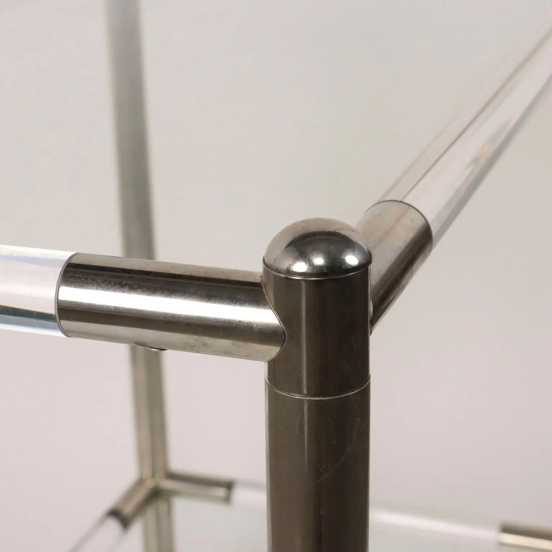 Vintage Service Cart Glass Chromed Metal Italy 1980s | Modernism | Complements