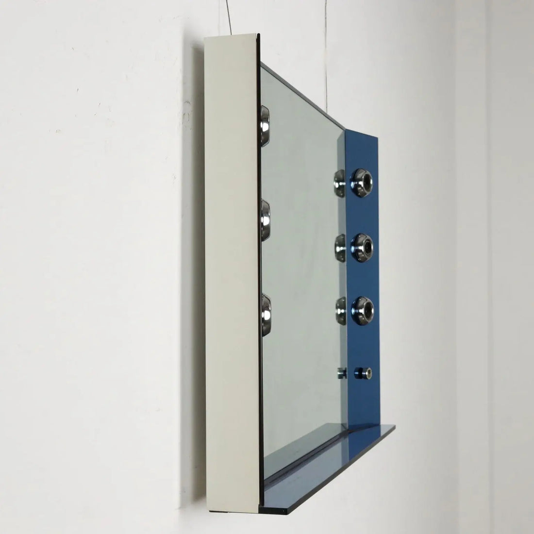 Vintage Design Mirror with Lights Glass Italy 1960s | Modernism | Complements