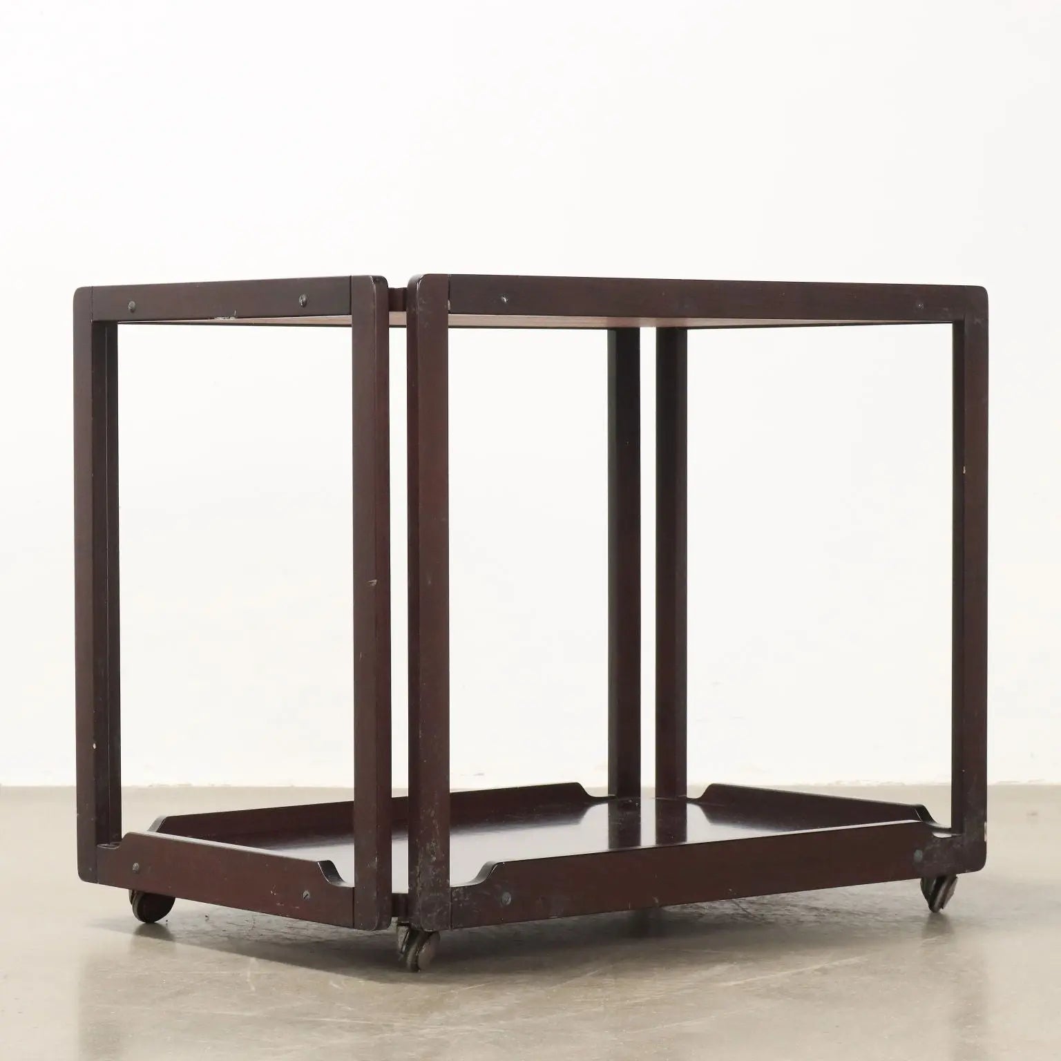Vintage Kitchen Trolley Exotic Wood Veneer Italy 1960s | Modernism | Complements