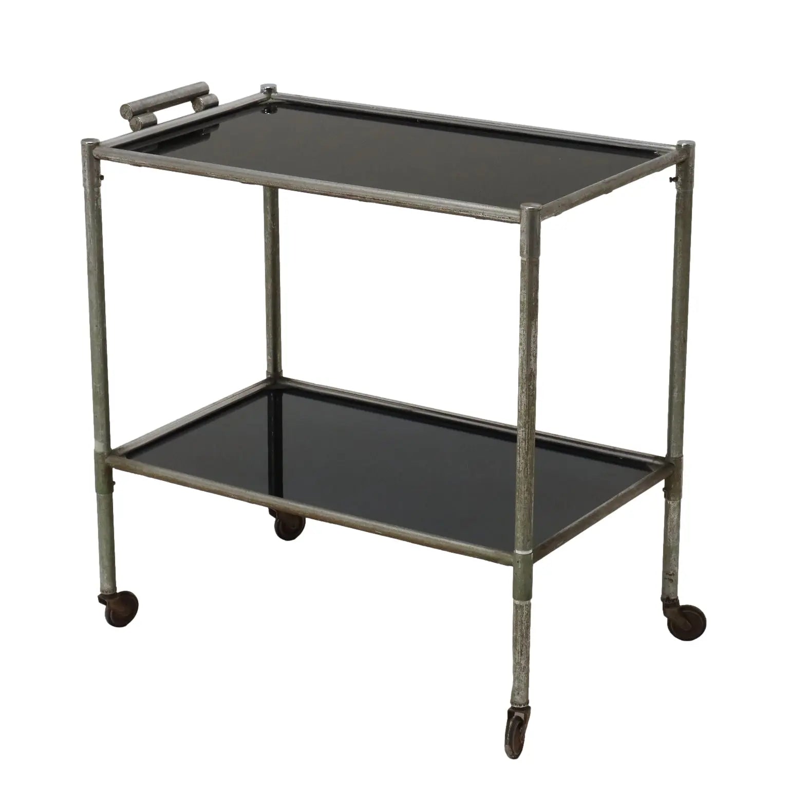 Vintage Service Trolley Aluminium Glass Italy 1960s | Modernism | Complements
