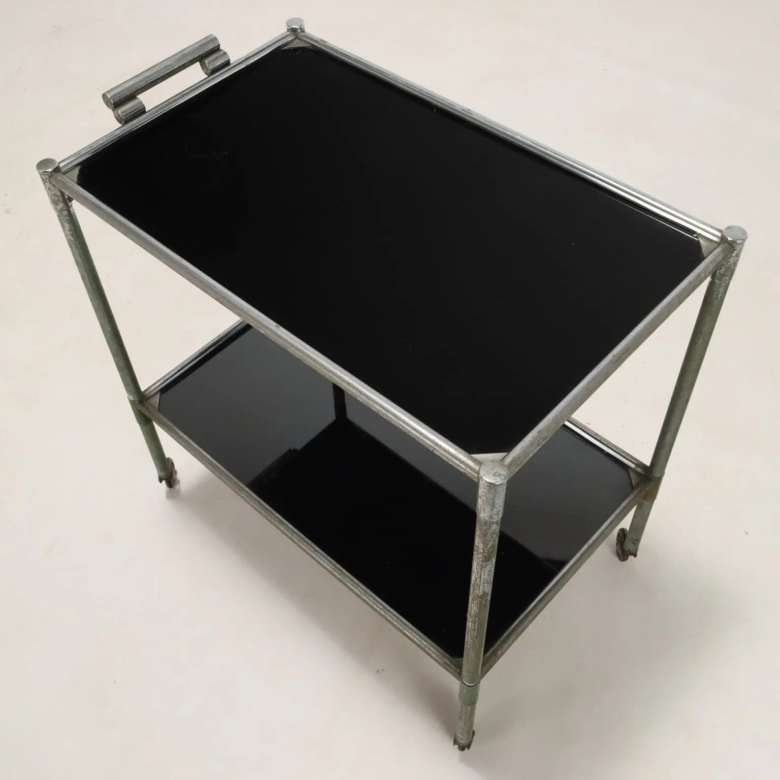 Vintage Service Trolley Aluminium Glass Italy 1960s | Modernism | Complements
