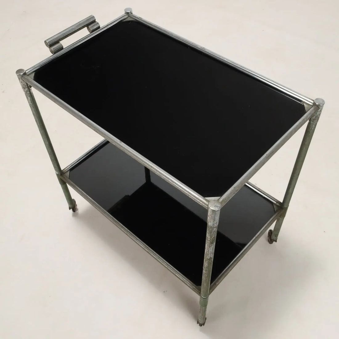 Vintage Service Trolley Aluminium Glass Italy 1960s | Modernism | Complements