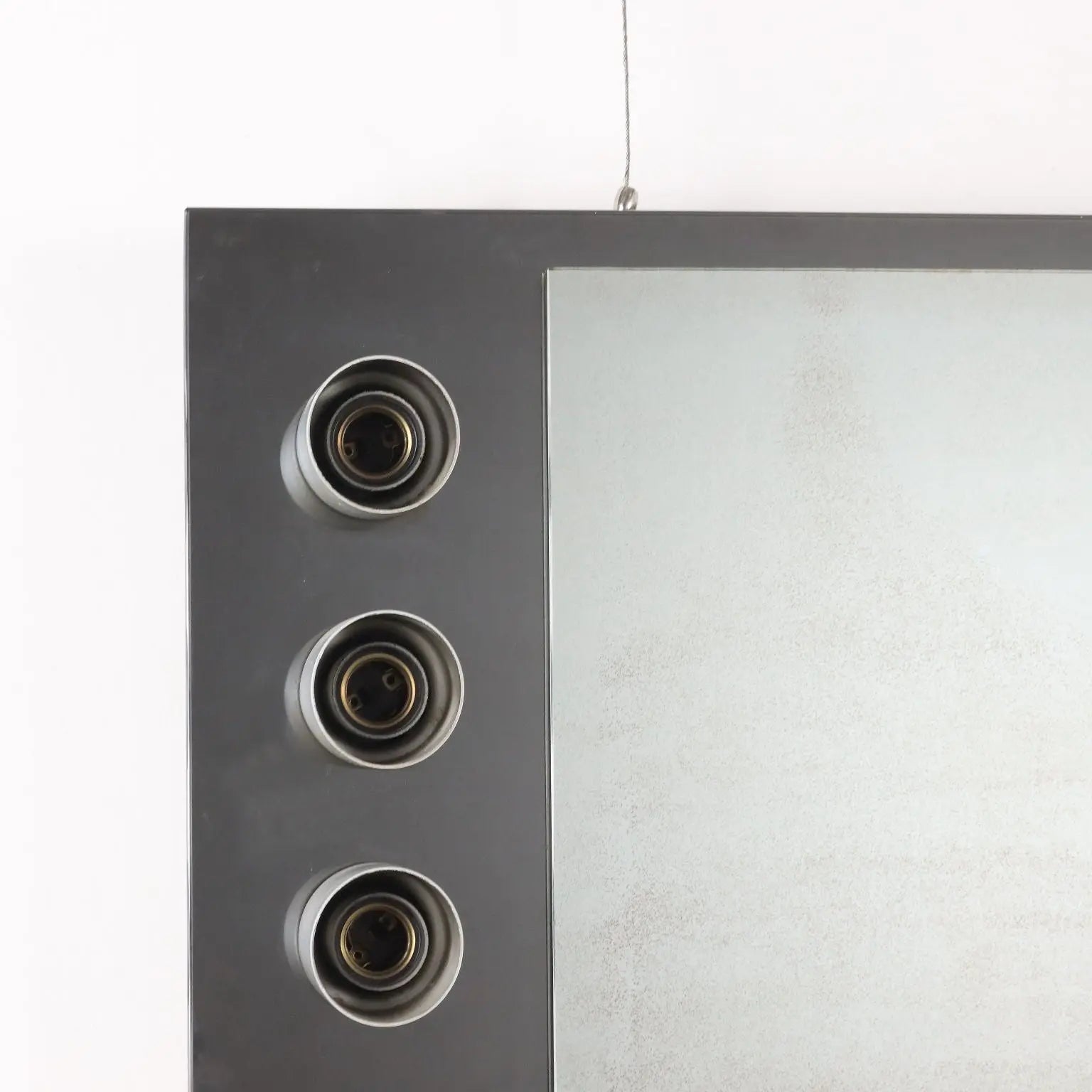 Vintage Bathroom Mirror Glass with Lights Italy 1970s | Modernism | Complements