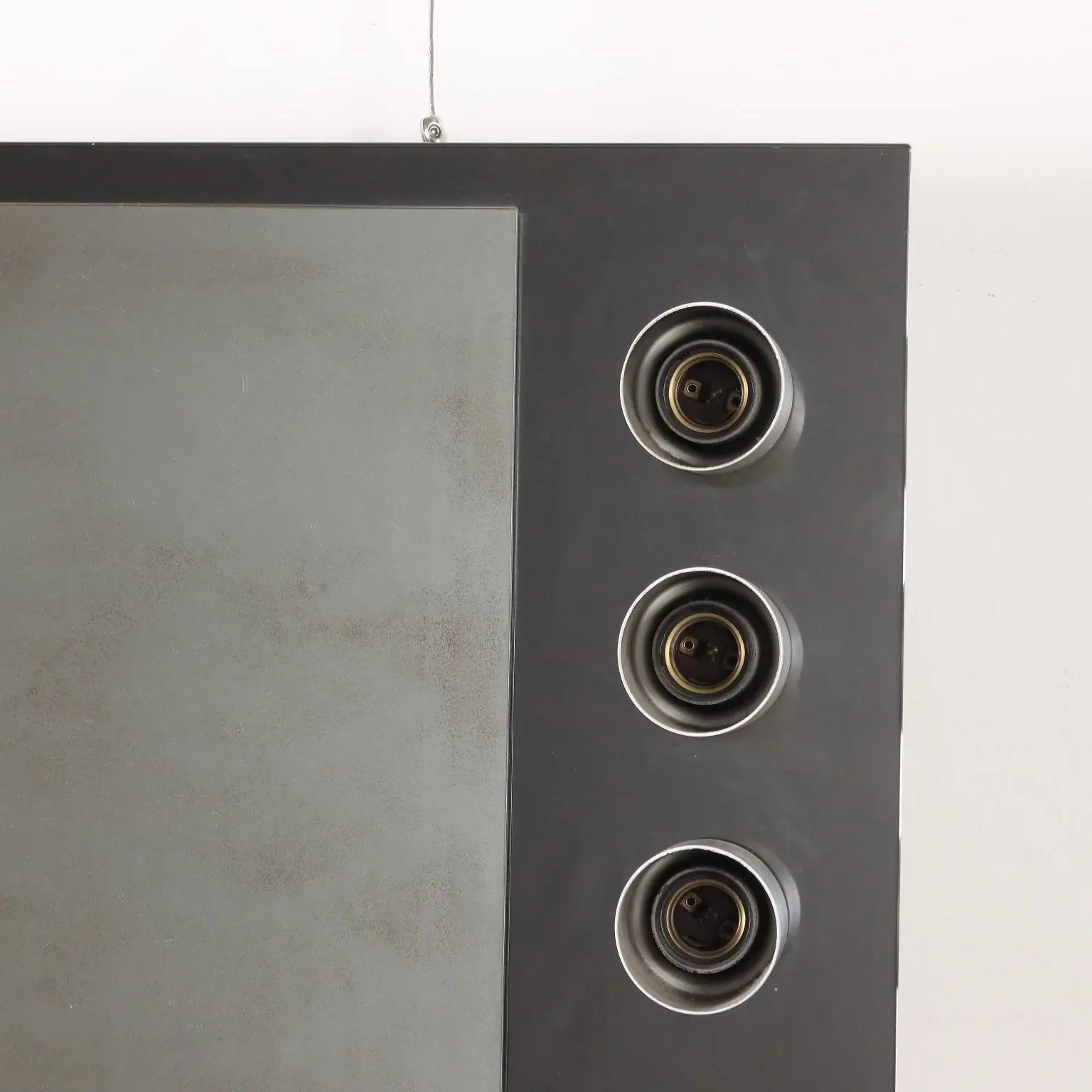 Vintage Bathroom Mirror Glass with Lights Italy 1970s | Modernism | Complements