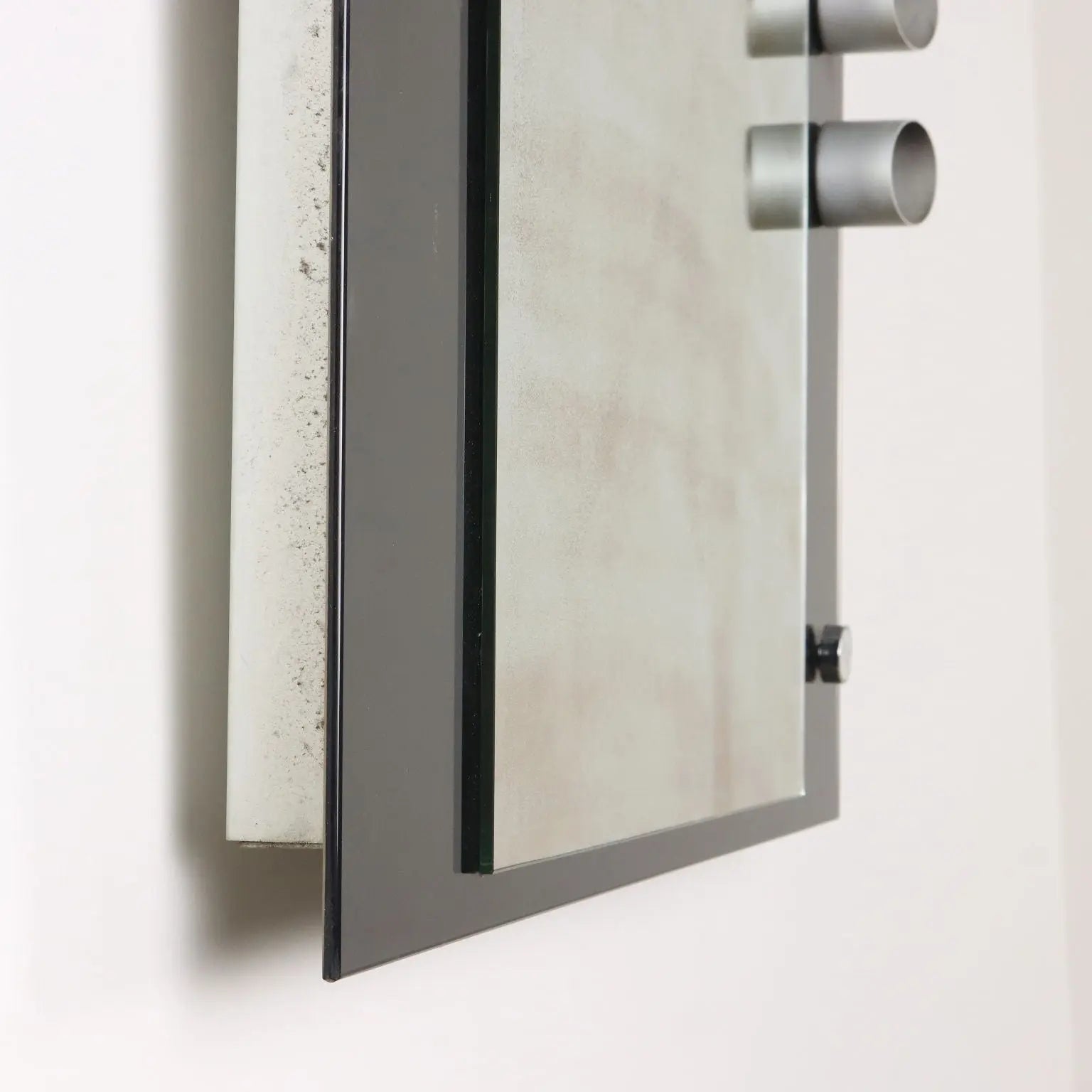 Vintage Bathroom Mirror Glass with Lights Italy 1970s | Modernism | Complements