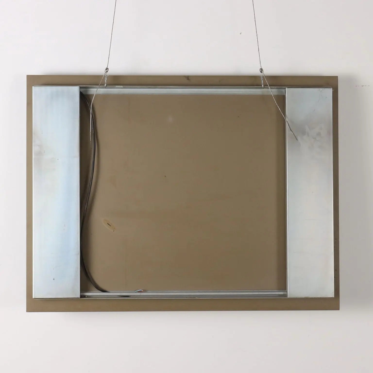 Vintage Bathroom Mirror Glass with Lights Italy 1970s | Modernism | Complements