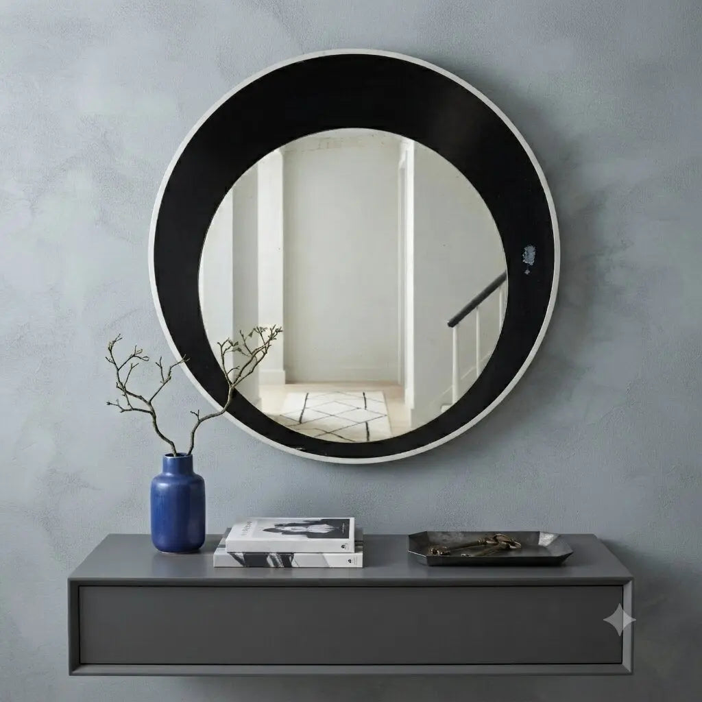 Vintage Mirror Design Round Shaped Italy 1960s-1970s | Modernism | Complements