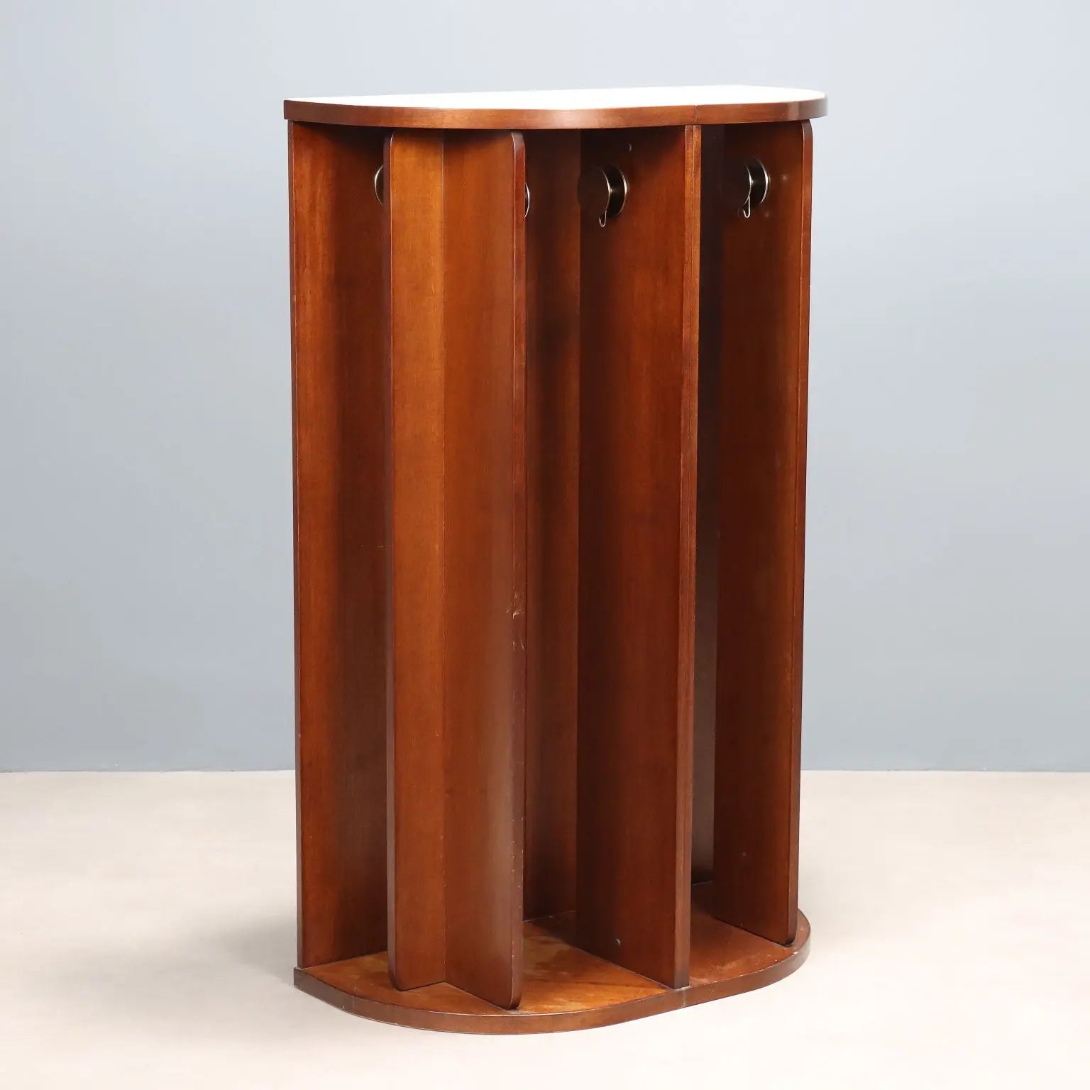 Vintage Hall Tree Wood Milk Glass Design Italy 1960s-1970s | Modernism | Complements