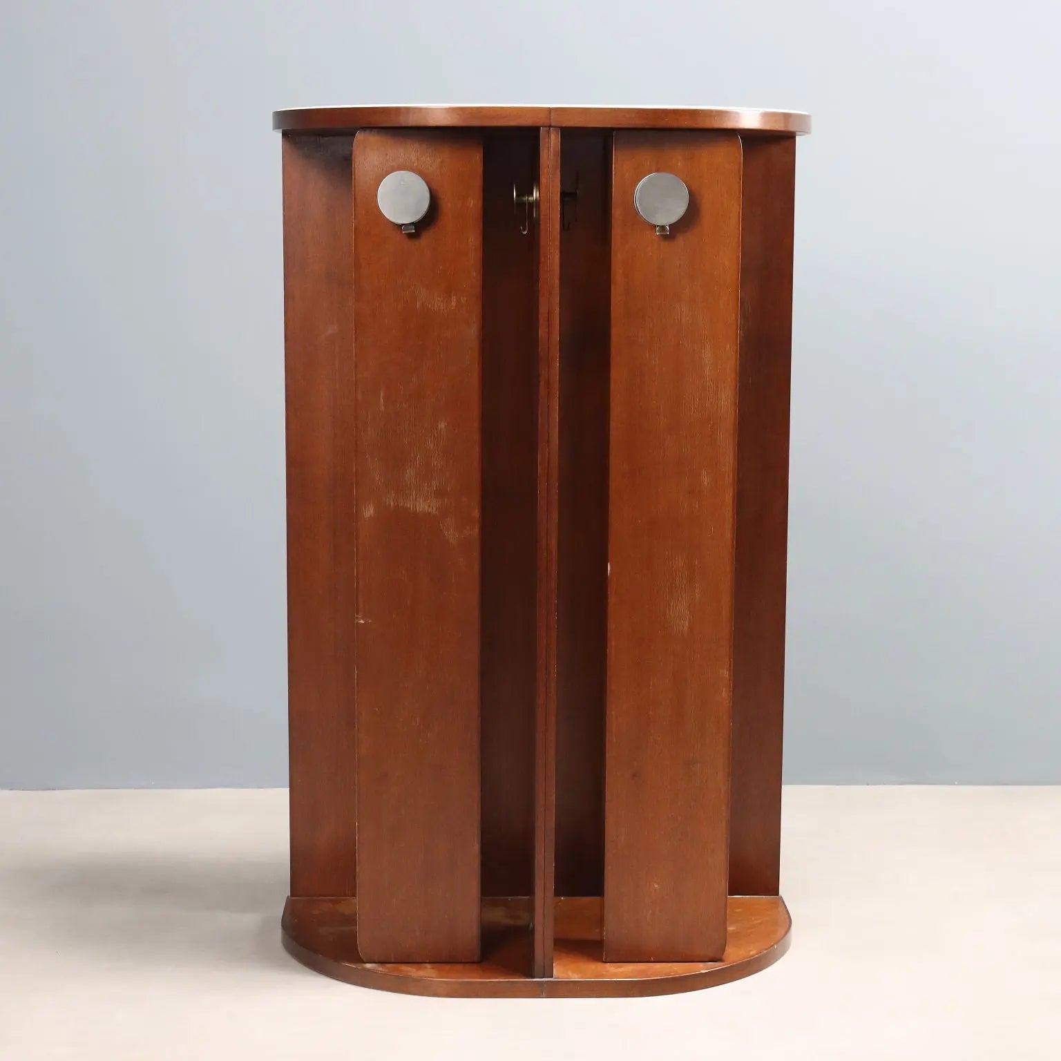 Vintage Hall Tree Wood Milk Glass Design Italy 1960s-1970s | Modernism | Complements
