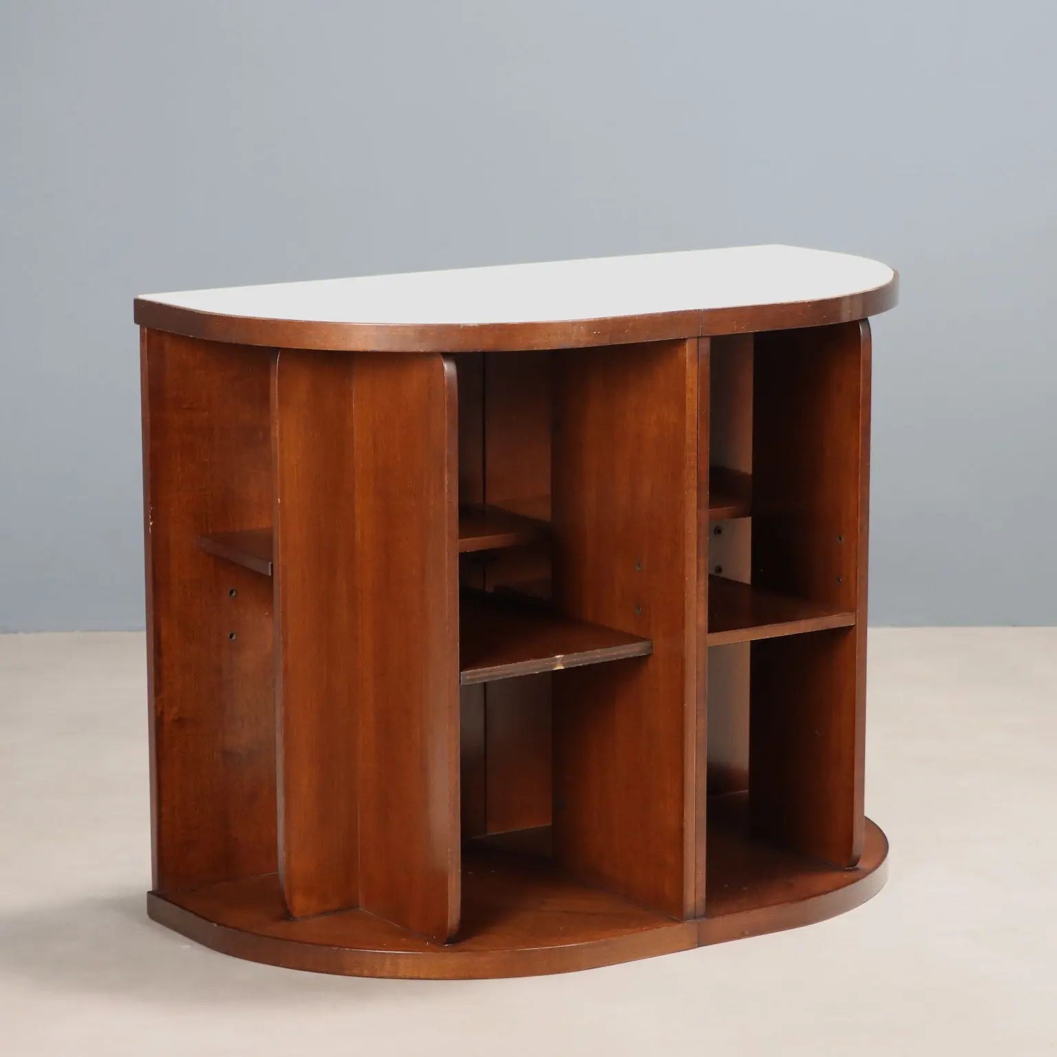 Vintage Cabinet Wood White Glass Top Design Italy 1960s-1970s | Modernism | Complements