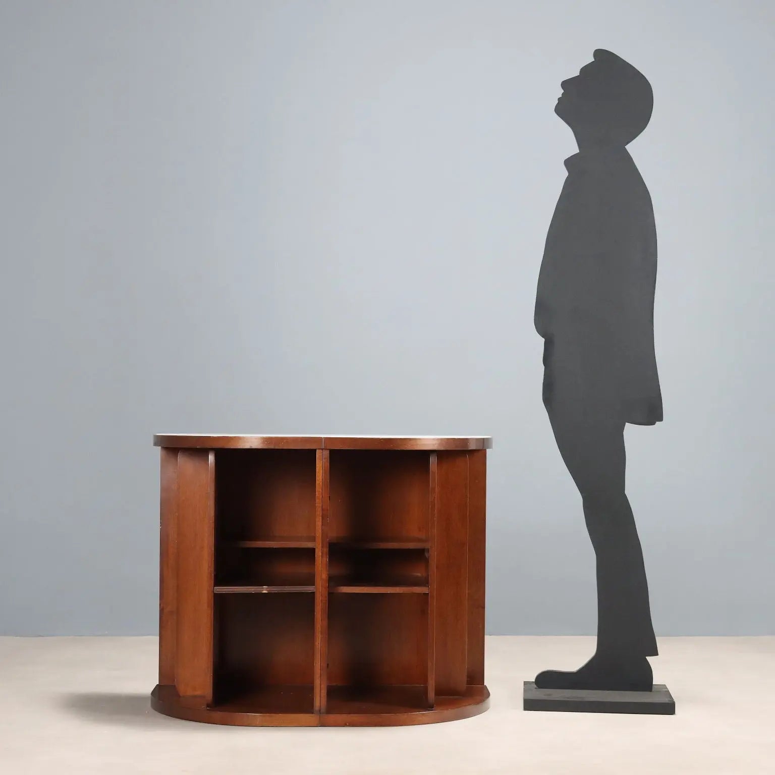 Vintage Cabinet Wood White Glass Top Design Italy 1960s-1970s | Modernism | Complements
