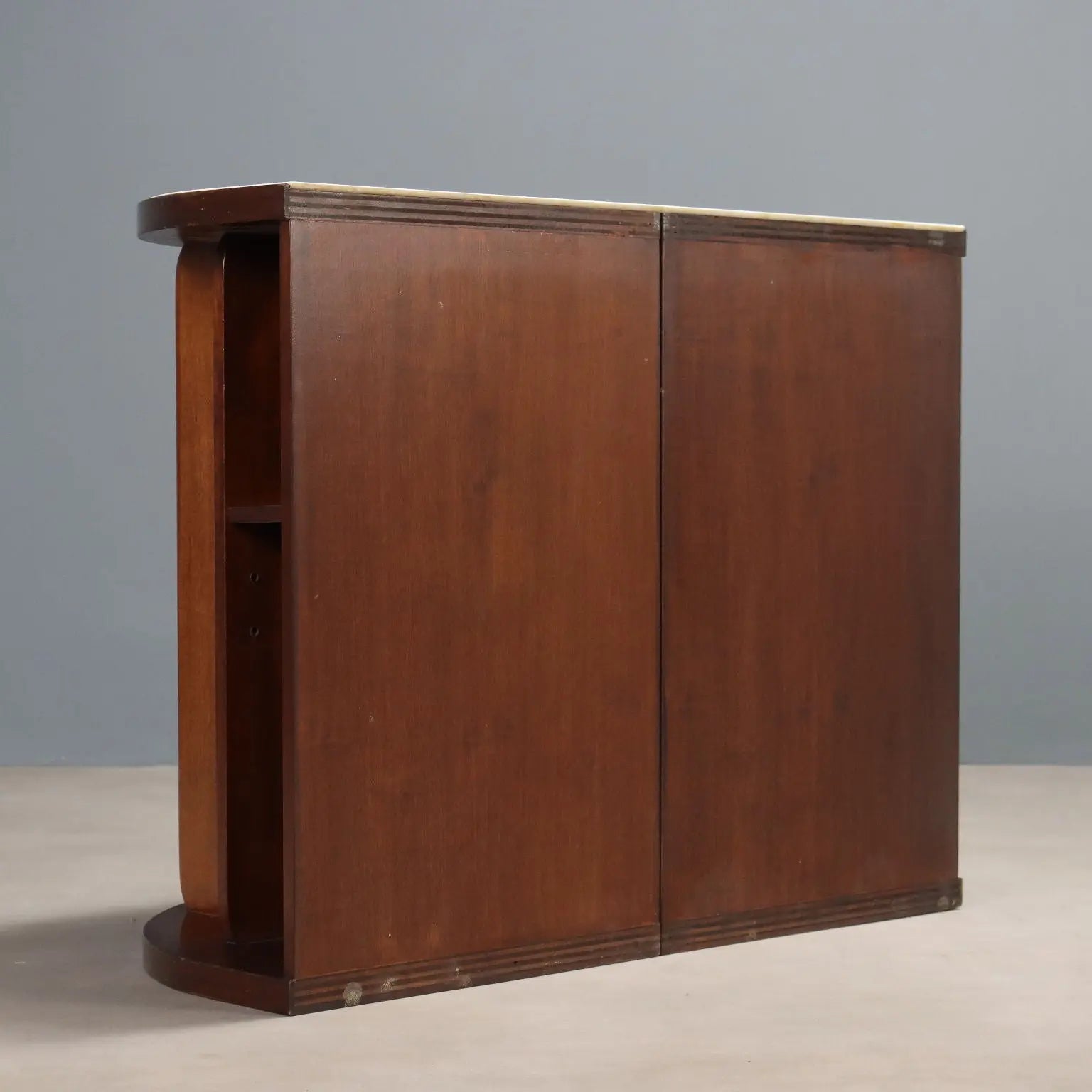 Vintage Cabinet Wood White Glass Top Design Italy 1960s-1970s | Modernism | Complements