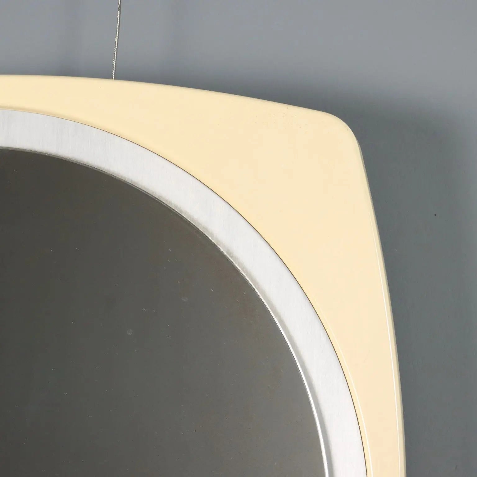 Vintage Round Mirror Plastic Frame Glass Design Italy 1970s | Modernism | Complements