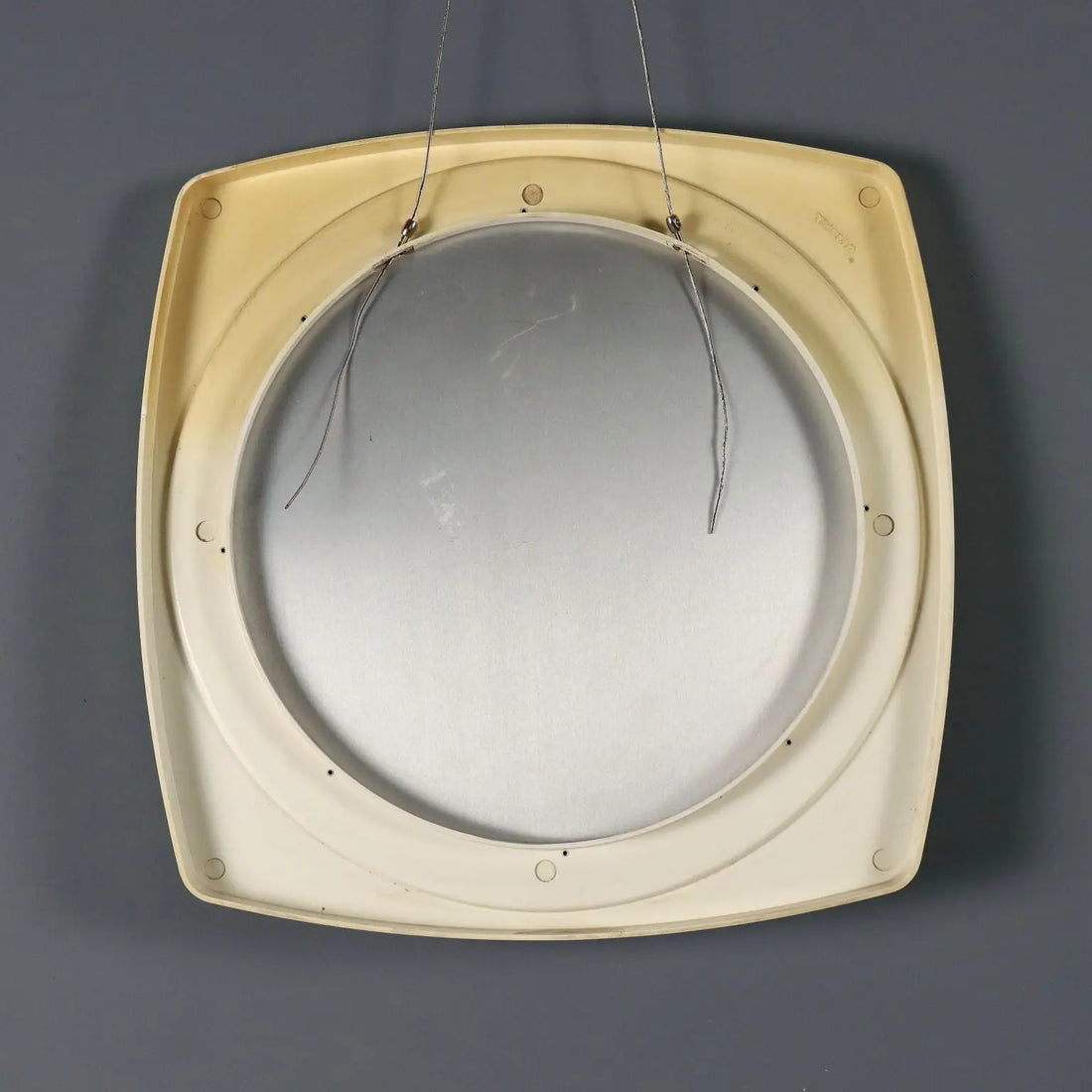 Vintage Round Mirror Plastic Frame Glass Design Italy 1970s | Modernism | Complements