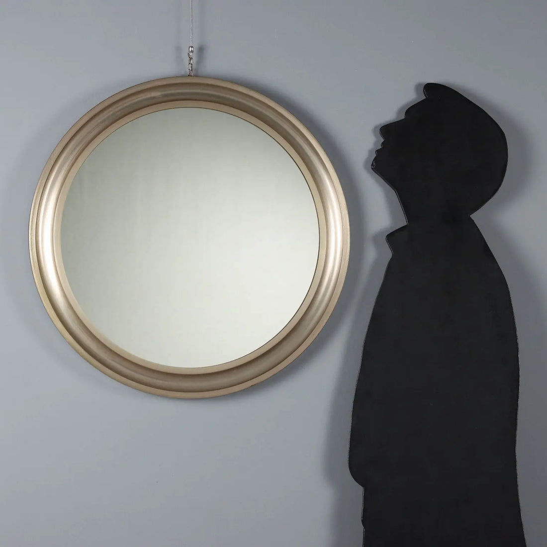Vintage Round Mirror Anodized Aluminium Design Italy 1960s | Modernism | Complements