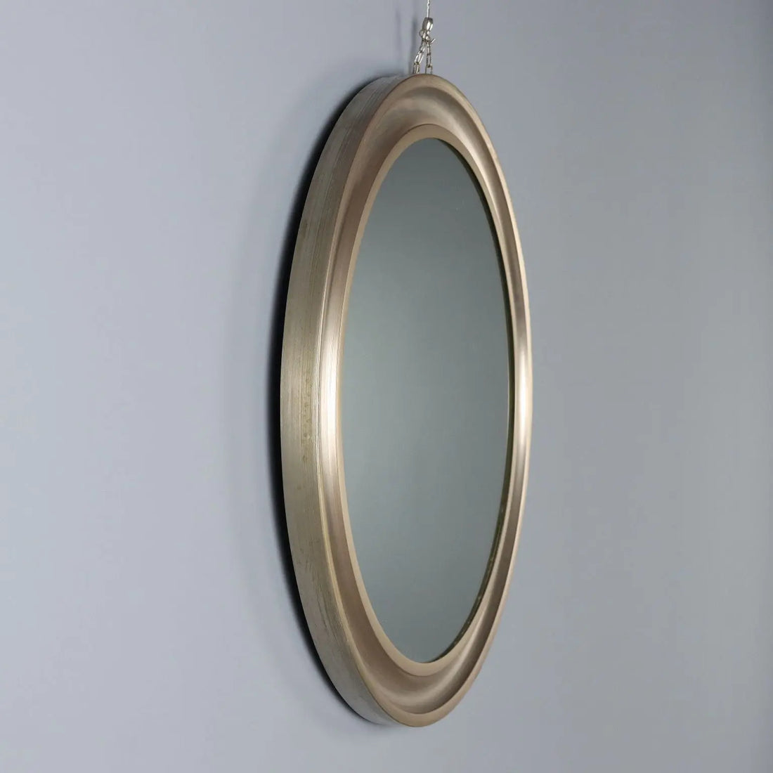 Vintage Round Mirror Anodized Aluminium Design Italy 1960s | Modernism | Complements