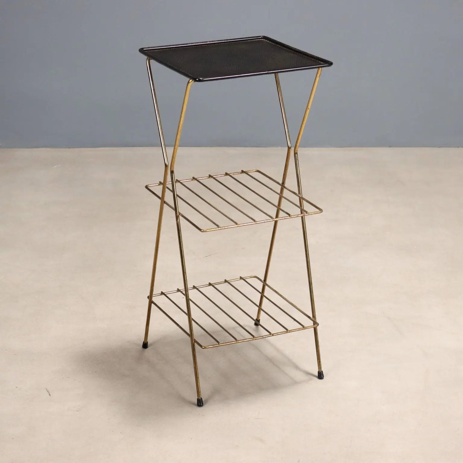 Small Vintage Etagere Enamelled Metal Design Italy 1950s | Modernism | Complements
