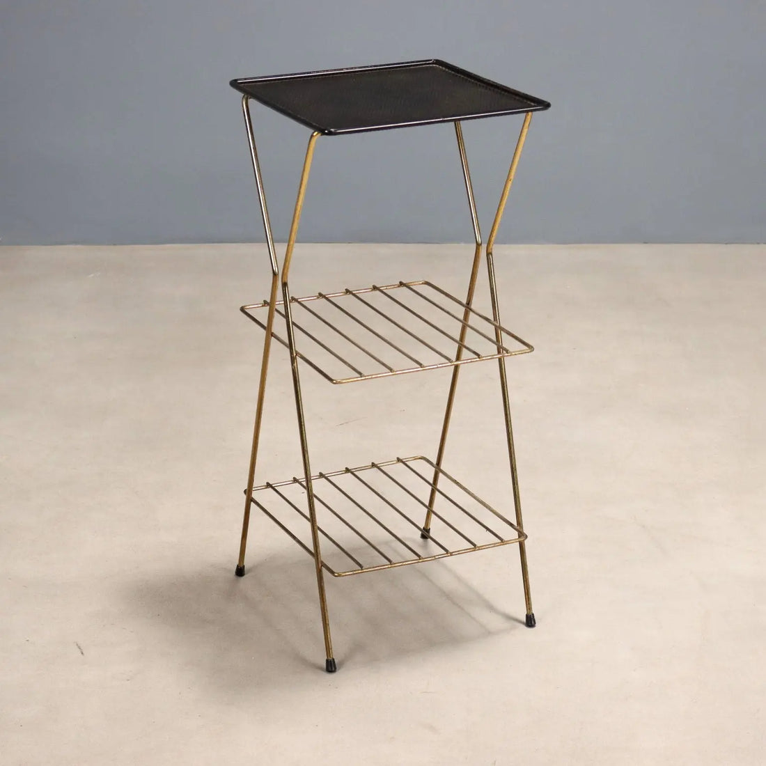 Small Vintage Etagere Enamelled Metal Design Italy 1950s | Modernism | Complements
